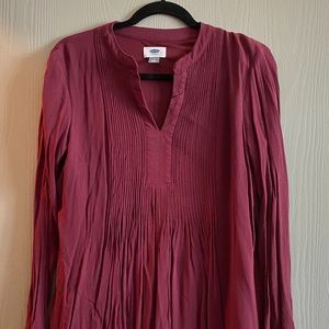 Old Navy | Dark Red Long Sleeve Swing Dress